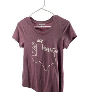 Maurices Burgundy Maroon Texas Graphic T-Shirt Women's Size Medium